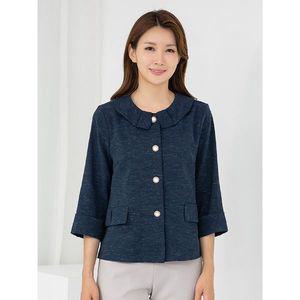 [하프클럽/]엄마옷 라운드 핀턱카라 마 자켓 JK505168 마담 미시 중년여성 빅