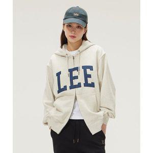 [매장] LEE [ 착장]데님 아플리케 로고 후드 집업 오트밀 LE2403HZ02OT 100396
