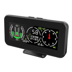 오프로드 SUV 차량용 M60 차량 경사계, 컴퍼스가 장착된 MPH KMH GPS 속도계, 좌표 디스플레이가 장착된 다기능 디지털 HUD 레벨 틸트 게이지 각도 경사계