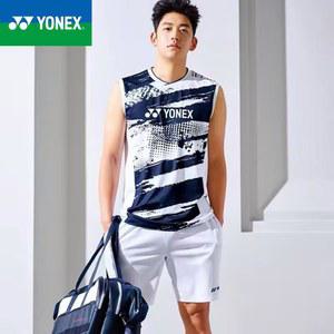 YONEX 남성용 배드민턴 저지 탑 튀는 잉크 속건성 트레이닝 민소매 티셔츠 여름 신상