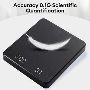 베이킹 계량 전자 저울 타이머가 있는 디지털 커피 체중계 LED 스크린 에스프레소 USB 최대 3kg 무게 0.1g 초정밀 측정 Oz/ml/g 주방
