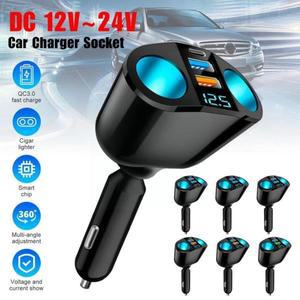 범용 라이터 차량용 충전기, QC3.0/PD 포트, 12V/24V 소켓 어댑터, USB 듀얼 파워 분배기, 시가 Y4G6