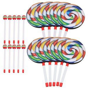 러버뮤직 10PCS 막대사탕 모양 드럼 핸드드럼 음악 사운드 툴 악기 컬러풀