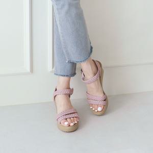 국산수제화 벨크로 샌들 웨지힐 5cm/7cm (3color)