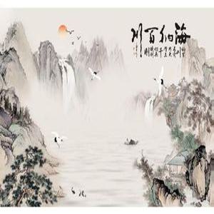 산수화 그림 벽지 동양화 시트지 풍경화 배경벽화 벽장식