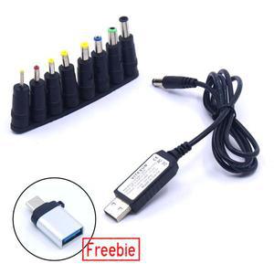 QC 3.0 USB to DC 5V-12V 6V 9V 조절 전압 단계 0.2V 전원 케이블 8 컨버터 와이파이 라우터 스피커 팬 더