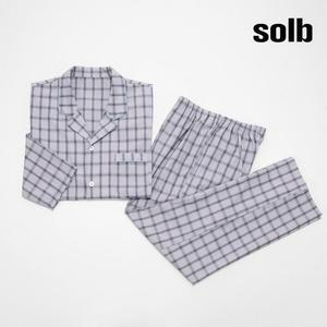 솔브 솔브 세일 행사 커플잠옷 면 40수 선염 체크 남성 파자마 세트 SPAE031MA 1