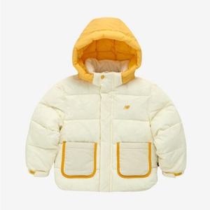 키즈(NB Kids) COLOR_칼라블럭 숏패딩(프리마로프트) NK9QF1911U_Ivory