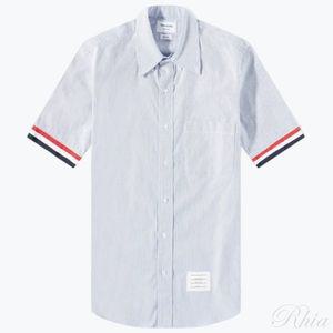톰브라운 RWB 암밴딩 옥스포드 반팔 셔츠 MWS252A 06272 035