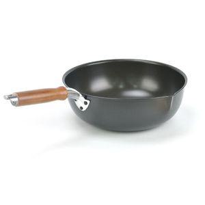 볶음웍 나무손잡이 업소용 경질 웍 북경팬 28호-28cm 단체급식후라이팬