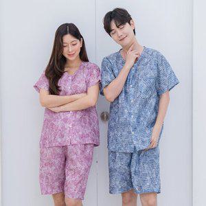 [국내산] 풍기인견 남여 시원한 파자마(상하세트) 3종 택1