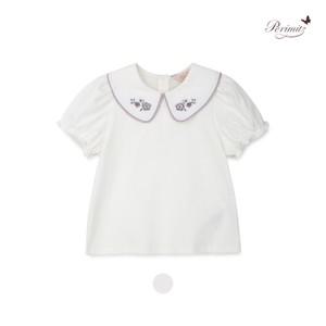 [레노마키즈]페리미츠 유아 여아카라자수티블라우스 초등여아 반팔티(P2521T