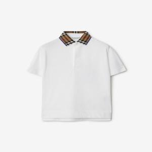 키즈 24SS 체크 칼라 폴로셔츠 화이트 8073160