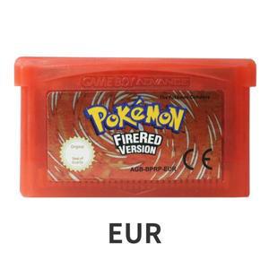 포켓몬 파이어 레드 GBA 더블 디코딩 GBC NDSL 비디오 게임 카트리지, 32 비트 콘솔 메모리 카드 유럽 버전