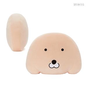 수북즈 누렁이 얼굴 모찌 인테리어 인형 등 쿠션 49x36x15cm