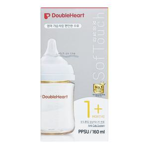 더블하트 3세대 PPSU 젖병 제뉴인화이트 160ml + 젖꼭지 S 포함