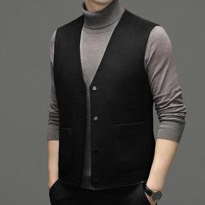 M3T남자조끼 캐쥬얼 니트 리카3 나시 모직 봄 가을 양면 정장 민소매 싱글
