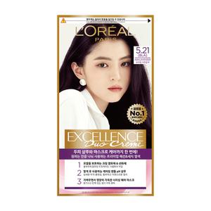 로레알파리 엑셀랑스 듀오 크림 5.21호 애쉬라벤더/보라빛자연갈색