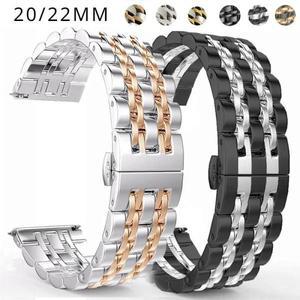 삼성에 적합한 갤럭시 워치 3 22mm 20mm 밴드 41 45mm 기어 S3 46mm 42mm 어메이즈프트 메탈 손목 팔찌용