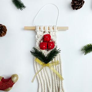 마크라메 크리스마스 트리 벽장식 앵두 베리 월행잉 만들기 DIY 키트 벽트리 매듭공예 