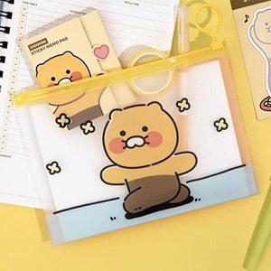 [셀러허브 1][HYIJBD5Q_4B]춘식이 PVC 파우치 (춘식이_꽃길) 190x140mm