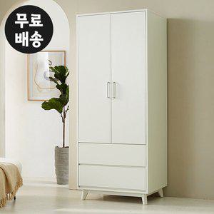 [벤티스가구]레체 투서랍 장롱 옷장 수납장 좁은방 작은방 이불장 양복장(800/크림화이트)
