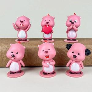 루피 루비 애니메이션 액션 피규어 귀여운 비버 만화 컬렉션 PVC 모델 인형 크리스마스 장식 선물 장난감 4 가지 세트당 6