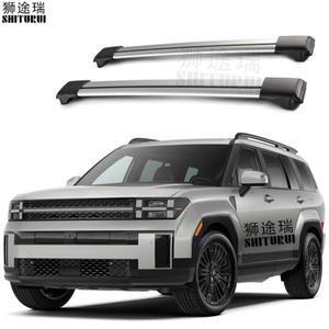 현대 산타페 MX5 용 루프 바, 알루미늄 합금 사이드 바, 크로스 레일 루프 랙, 수하물 CUV SUV LED