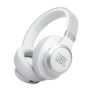 JBL Live 770NC - 스마트 앰비언트, 최대 65시간의 배터리 수명, 편안한 착용감의 패브릭 헤드밴드 및 휴대용 파우치가 포함된 진정한 어댑티브 노이즈 캔슬링 기능을 갖춘 무선 오버이어 헤드폰(화이트)