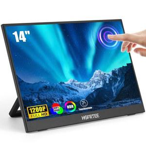 HGFRTEE 휴대용 모니터 터치스크린 14인치 1200P 노트북 FHD USB C HDMI 외장 화면 여행용 모니터 /PC /MAC /PHONE /XBOX 호환용 스위치
