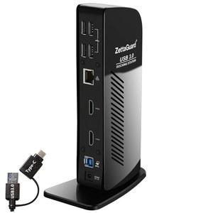 WINDOWS 및 MAC용 ZETTAGUARD USB 3.0 C 범용 노트북 도킹 스테이션(듀얼 4K 비디오 HDMI, 기가비트 이더넷, 포트 6개, 오디오 3.5MM)
