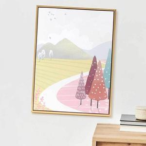 [BZJL2HX6_4B]일러스트 캔버스 액자 풍경F 인테리어