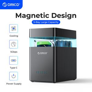 ORICO DS 시리즈 5 베이 3.5 Type-C 하드 드라이브 인클로저 자기형 SATA3.0 HDD 케이스 12V6.5A Altco 채