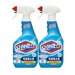 유한락스 욕실청소용 600ml x 2개 세정제 화장실 욕실 청소세제 찌든때 기름때제거