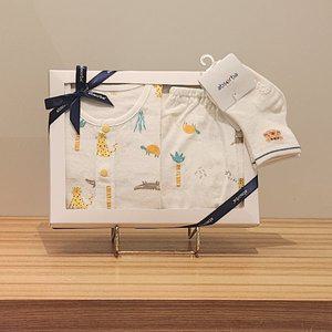 [압소바](본점)!![S/S 출산 백일 2종 선물 세트]!!사파리 7부 내의A2A10389(백IVORY)//롱롱 단말A2B32014