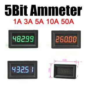 호환 5Bit 디지털 전류계 고정밀 DC  1A 3A 5A 10A 50A LED 암페어 미터 전류 충전 방전 앰프 테스터 션트