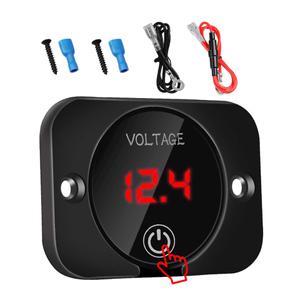 호환 자동차 보트 해양 디지털 터치 디스플레이 패널과 12V-24V LED 전압계 방수 전압 게이지 미터 배터리