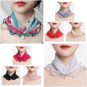 넥워머 봄 스카프 진주 포인트 봄옷 악세사리 쉬폰 엄마 목주름 가리기 목수건