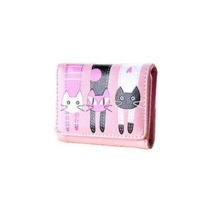 pu 핑크 여학생 11.9cm 패션반지갑 3단 초등반지갑 루미나D