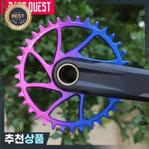 PASS QUEST 그라디언트 바이올렛 블루 좁은 와이드 체인링 시마노 M9100 다이렉트 마운트 크랭크
