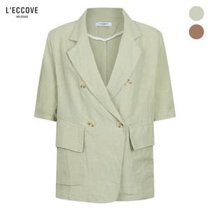 [레코브] (레코브) 린넨 더블버튼 반팔 자켓(LK61B6JK518X)