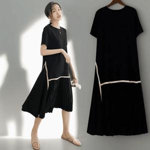임산부 여름 원피스 루즈핏 마린 크루넥 반팔 나들이 드레스