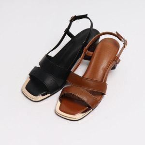 [롯데백화점]원더슈즈 원더슈즈 천연소가죽 룩앳토 프리미엄 펌프스 슬링백 힐 7CM B-7162