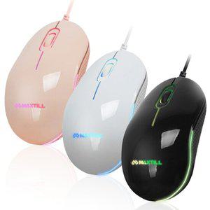 맥스틸 MO-M101U 무소음 RGB LED 유선 마우스 컴퓨터 노트북 PC