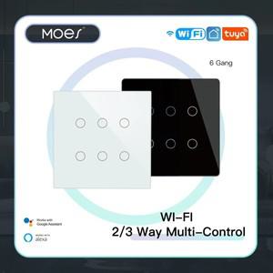 투야 스마트봇MOES 스마트 WiFi 6 갱 전등 스위치 Smart LifeTuya App 23 Way Muilti-  제어는 브라질의 Al