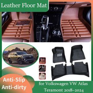 폭스바겐 VW 아틀라스 테라몬용 자동차 가죽 바닥 매트, 2018 ~ 2019 피트 인테리어 라이너, 방수 트레이 카펫, 액세서리