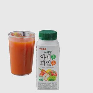 부산우유 유기농 인증 야채톡과일톡 주스 190ml 24개