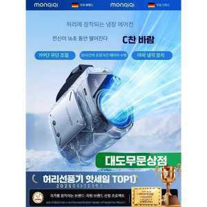 허리선풍기 2025년 신형 휴대용 야외 캠핑 고온 작업 현장 충전 USB 소형 선풍기 걸이형 목벨트 냉각 에어