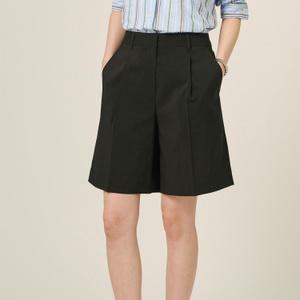 빈폴 레이디스 리노스타 원턱 하프팬츠 - 블랙 BF5525C915 국내매장판 1507896