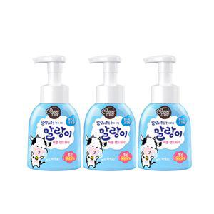 말랑이 버블 핸드워시 화이트우유향 300ml 용기 3개입 말랑카우 버블핸드워시 핸드솝
